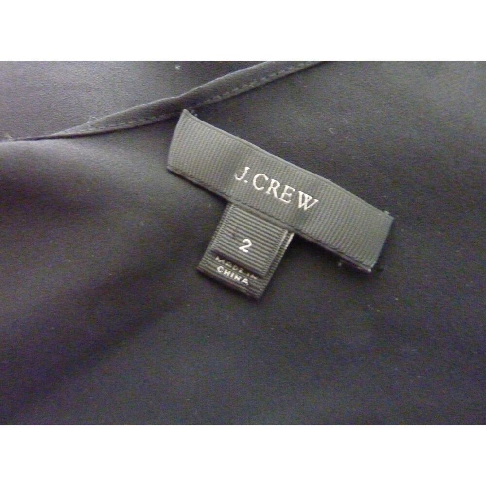 J.Crew Black Sheer V Neck Blouse Top 2 - Picture 5 of 6